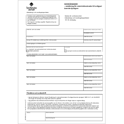 Omslags bild f�r Godk�nnande - ers�ttning f�r veterin�rkostnader till avl�gset boende djur�gare