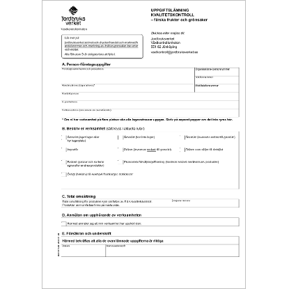 Omslags bild f�r UPPGIFTSL�MNING - frukter, gr�nsaker, b�r och n�tter enligt EU:s handlesnormer