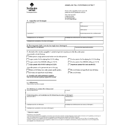 Omslags bild f�r Anm�lan till potatisregistret