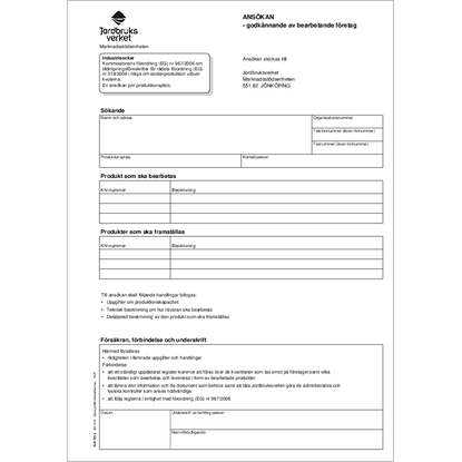 Omslags bild fr ANSKAN - godknnande av bearbetande fretag
