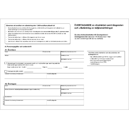 Omslags bild fr vertagande av direktstd samt taganden och utbetalning av miljersttningar