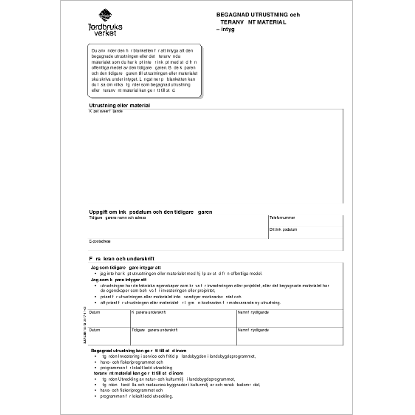 Omslags bild för BEGAGNAD UTRUSTNING - intyg