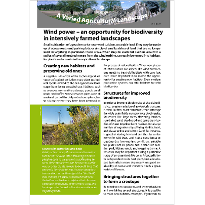 Wind power - an opportunity for biodiversity in intensively farmed landscapes