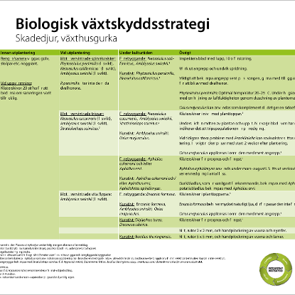 Omslags bild fr Biologisk vxtskyddsstrategi Skadedjur, vxthusgurka