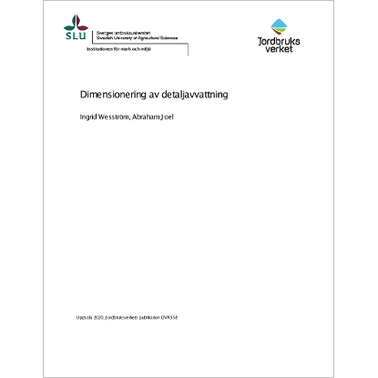 Omslags bild fr Dimensionering av detaljavvattning