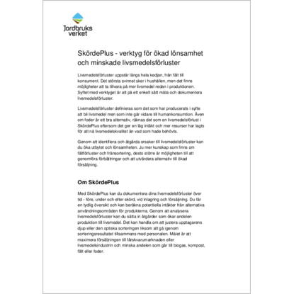 Omslags bild fr Produktblad SkrdePlus med frgeunderlag