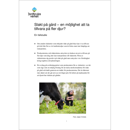 Omslags bild fr Slakt p grd - en mjlighet att ta tillvara p fler djur?