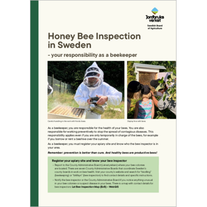 Omslags bild f�r Honey Bee Inspection in Sweden