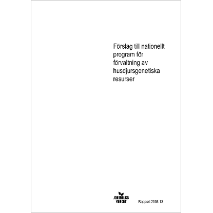 Omslags bild fr Frslag till nationellt program fr frvaltning av husdjursgenetiska resurser