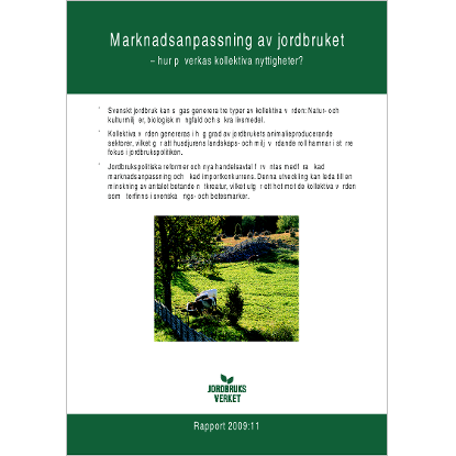 Omslags bild fr Marknadsanpassning av jordbruket