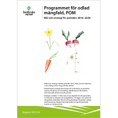 Omslags bild fr Programmet fr odlad mngfald, POM Ml och strategi fr perioden 2016 - 2020