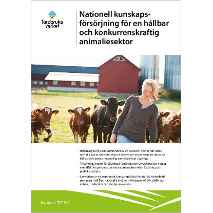 Omslags bild fr Nationell kunskaps - frsrjning fr en hllbar och konkurrenskraftig animaliesektor