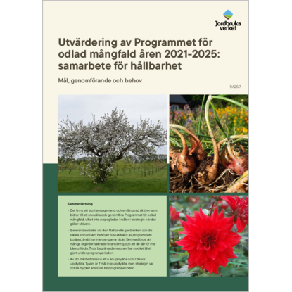 Omslags bild fr Utvrdering av Programmet fr odlad mngfald ren 2021-2025: samarbete fr hllbarhet