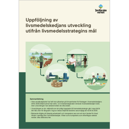 Omslags bild f�r Uppf�ljning av livsmedelskedjans utveckling utifr�n livsmedelsstrategins m�l