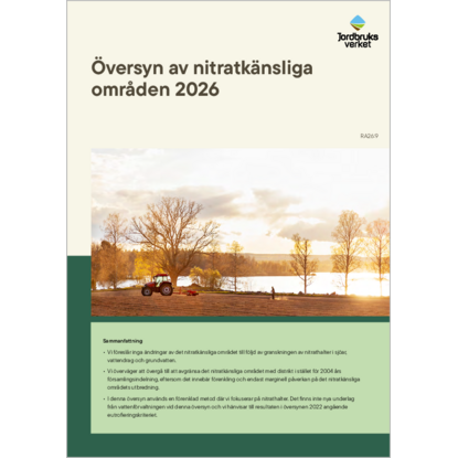 Omslags bild f�r �versyn av nitratk�nsliga omr�den 2026