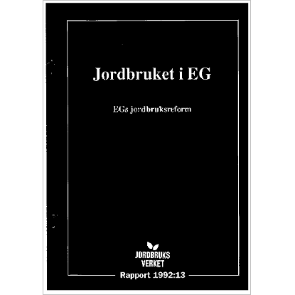 Omslags bild fr Jordbruket i EG - EG:s jordbruksreform