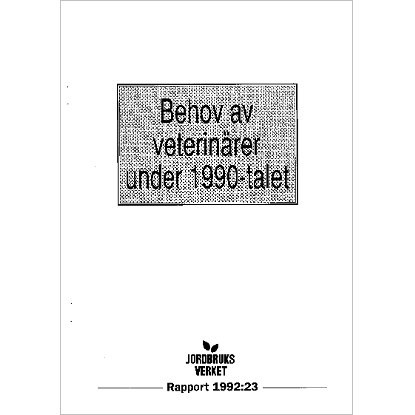 Omslags bild fr Behov av veterinrer under 1990-talet